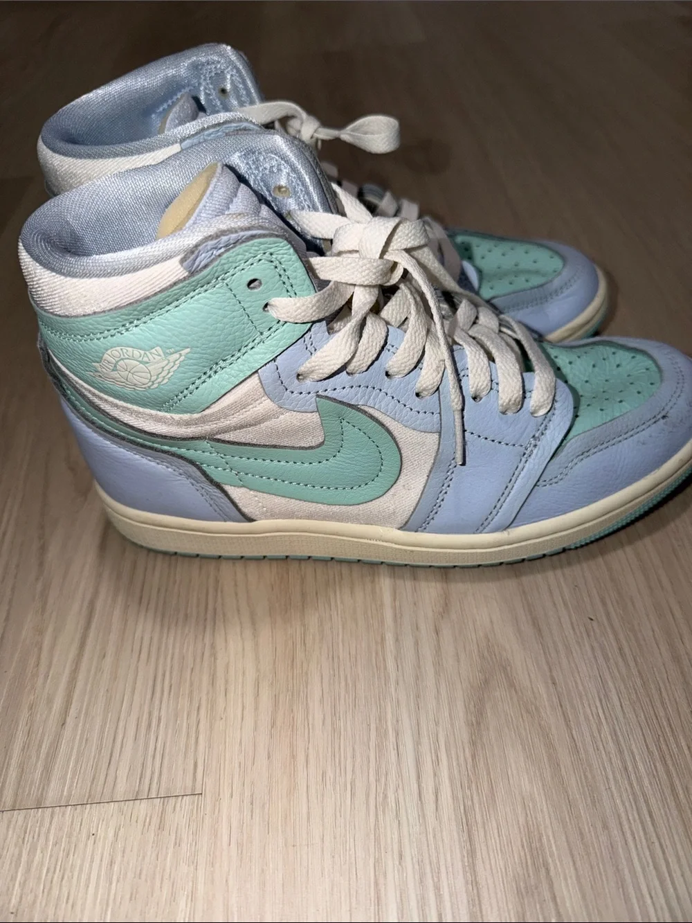 Kids Light Blue and Mint High-Top Sneakers